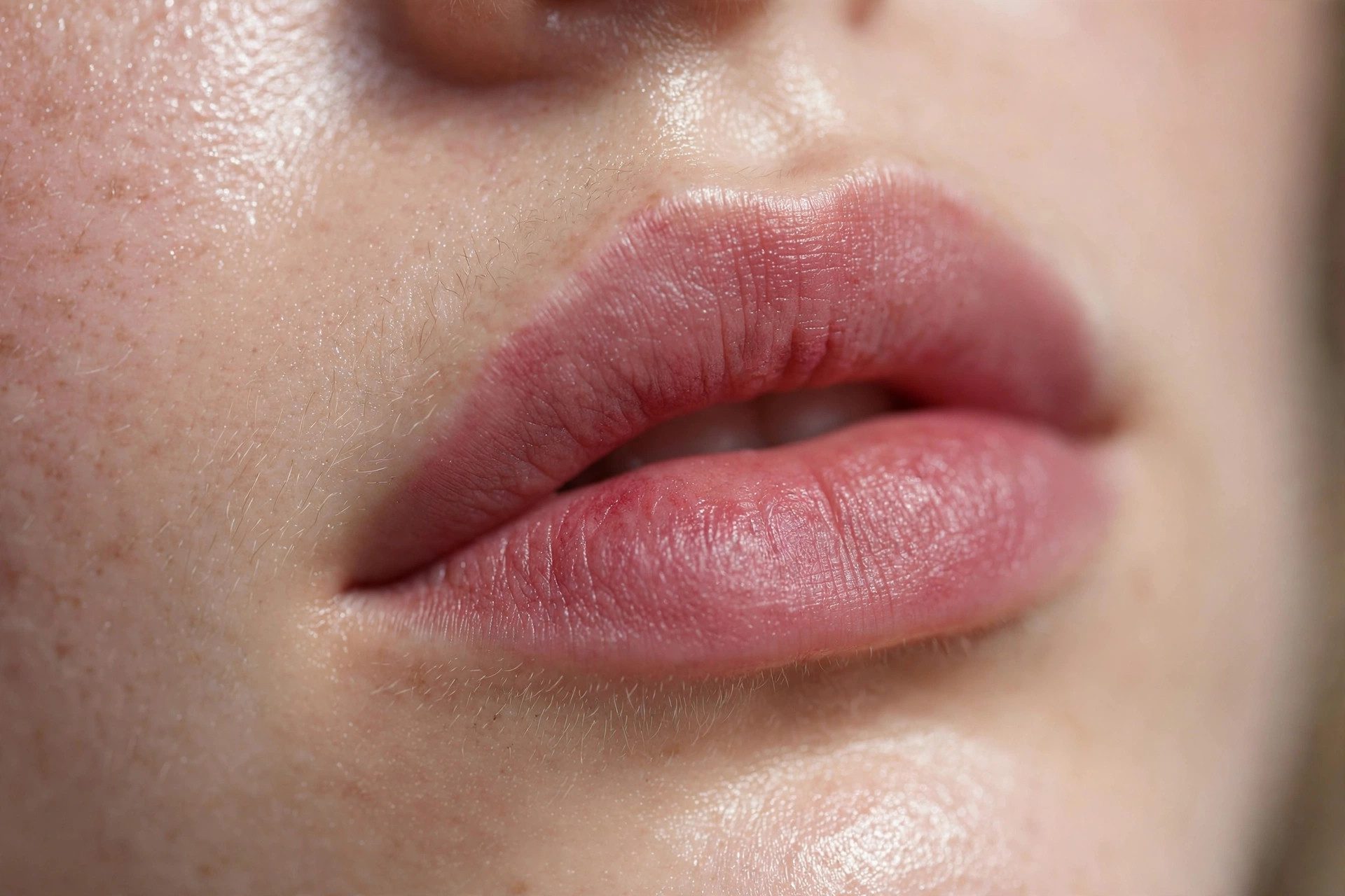Blurred lips makeup trend, soft diffused matte lipstick look